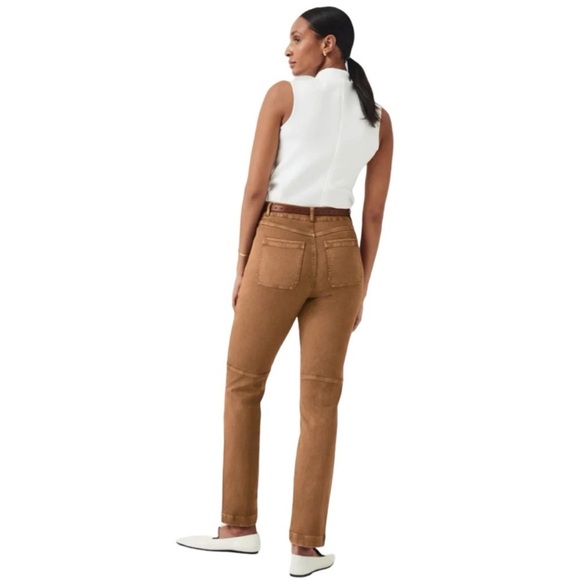 Spanx Stretch Utility Twill Straight Leg Pants in Acorn Size Medium Petite Nwt - Picture 7 of 9